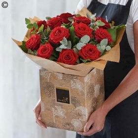 12 Red Rose Hand Tied