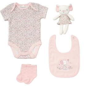 BABY GIRL 4 PIECE LUXURY BOXED GIFT SET