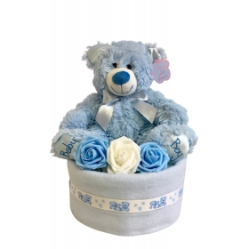 Pink   Keepsake Teddy Nappy Cake