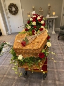 Rose and Ivy Casket Spray, Matching Garland